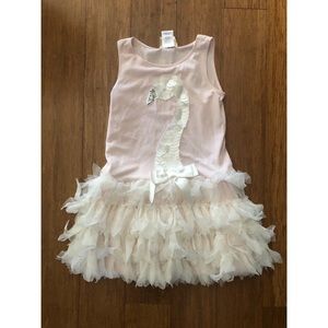 Biscotti dress with sequined swan appliqué size 10